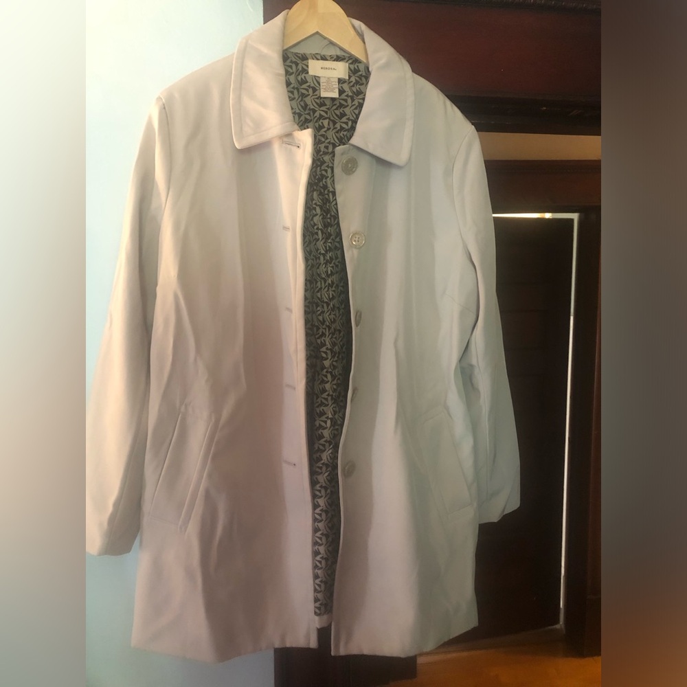 Vintage Merona Light Cream Single-Breasted Trench Coat